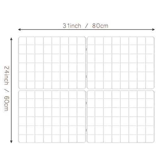 Wire Wall Grid Panel Photo Display Set, 31x24 Inch White Collage Frame (2 Pack)