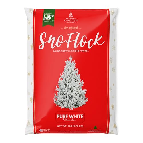 SnoFlock Self-Adhesive Snow Flock Powder 2 lbs for Christmas Tree & Decor