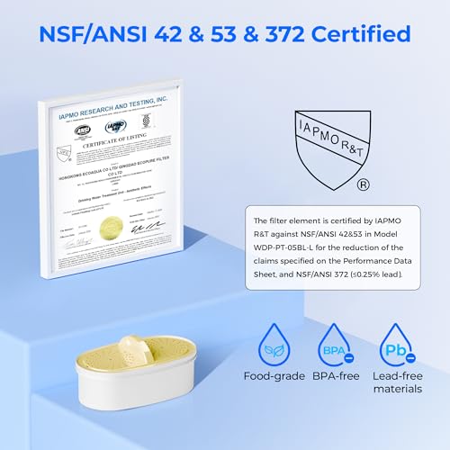 Waterdrop PF01A-P Replacement Water Filter - NSF 53, 42 & 372 Certified, 3rd Variation