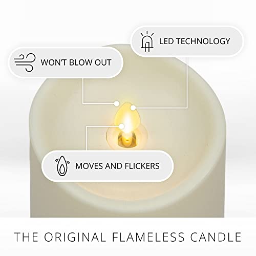 Luminara 3.25" x 8.5" Moving Flame LED Pillar Candle - Outdoor Flameless Decor