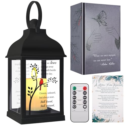 Memorial Lantern with Inscription - Sympathy Gift for Loved Ones