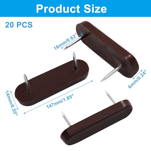 20-Pack Brown Plastic Head Double Pins for Bed Skirts & Furniture