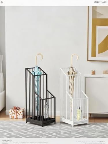 Modern Metal Umbrella Stand with Drip Tray for Entryway and Office
