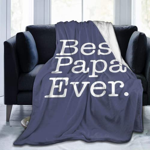 Carwayii 80x60 Blue Fleece Papa Blanket for Dad Grandpa Gift Large Throw