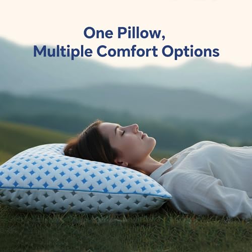LOVELYREST Cooling Shredded Memory Foam Pillows, King Size Set of 2