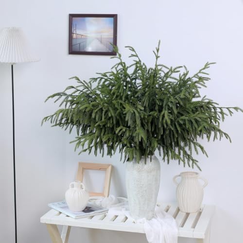 8 Pcs 36-Inch Lifelike Norfolk Pine Branches for Vase - Christmas Decor