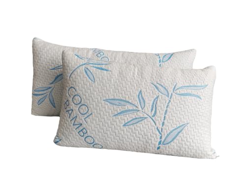 Cooling Adjustable King Size Pillows - 2 Pack Shredded Memory Foam