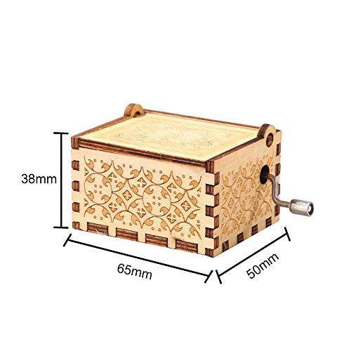 Happy Birthday Wooden Music Box, Hand Crank Musical Gift for Birthday