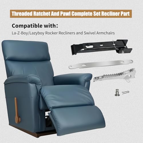 Threaded Recliner Ratchet and Pawl Replacement Kit for Rocker Armchairs