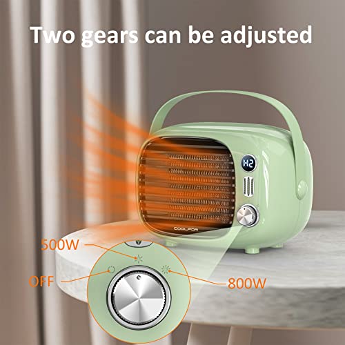 Compact Ceramic Space Heater with Tip-Over and Overheat Protection