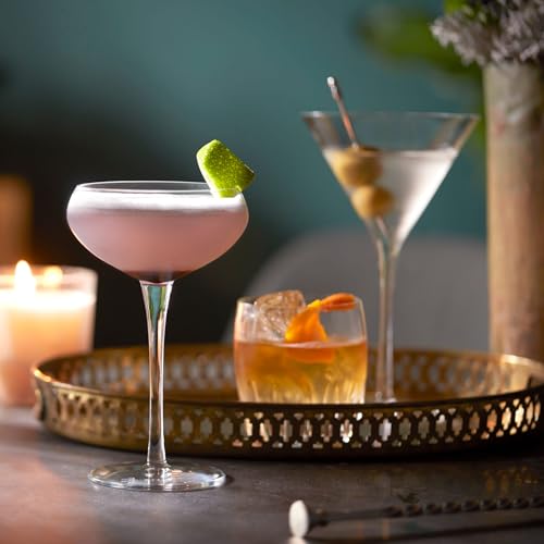 Libbey Signature Kentfield 4-Piece Coupe Cocktail Glass Set - Tall Stem, 9oz, Elegant Gift for Weddings & Parties