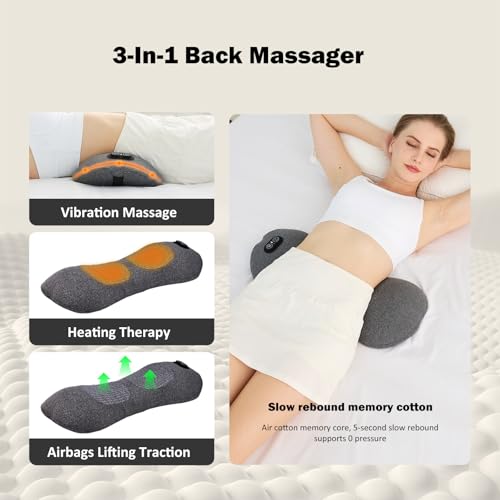 3-in-1 Back Massager with Heat & Vibration for Lumbar Support