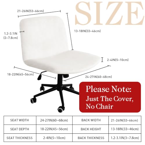 Criss Cross Armless Chair Cover - Stretch Slipcover for Office & Home