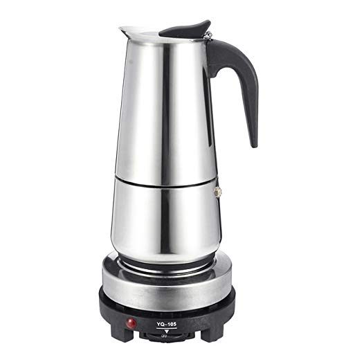 MINGBWUTANG 200/450ml Portable Espresso Coffee Maker Moka Pot Stainless Steel with Electric stove Filter Percolator Coffee Brewer Kettle Pot (450ml)