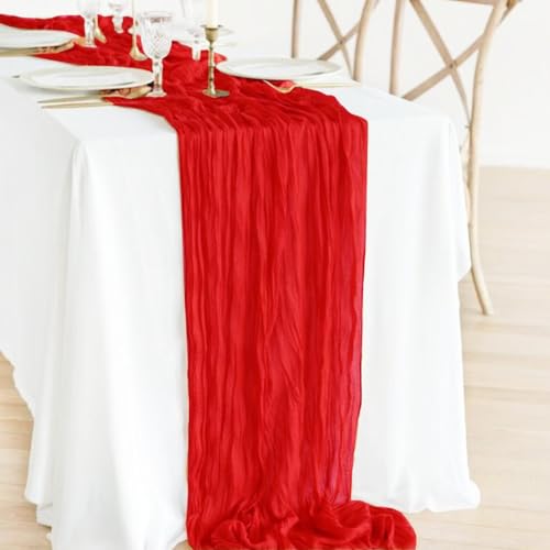 3-Pack Red Cheesecloth Table Runner 17x108 in | Seveups