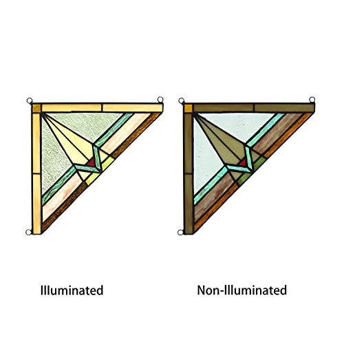 Mission Tiffany-Style Stained Glass Window Panels - 2 Piece Set