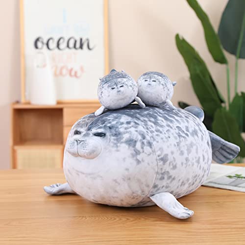 Chubby Seal Plush Family Set with 4 Removable Baby Seals