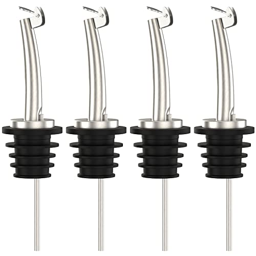 Axe Sickle Flip Top Stainless Steel Oil Spouts Set of 4 for 3/4" Bottles