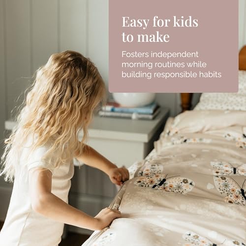 Floral & Butterfly Zipper Bedding Set for Kids - Twin Size
