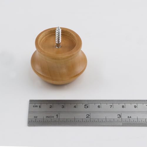 Wooden Curtain Rod Finials, 28mm Round Decorative End Caps - 2 Pack