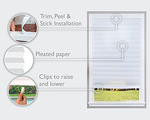Light Filtering Pleated Paper Shade, White, 36" x 72", 6 Pack