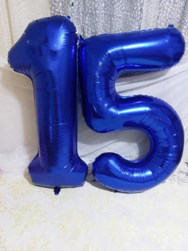40 Inch Blue Number Balloons for Birthday Party Decorations