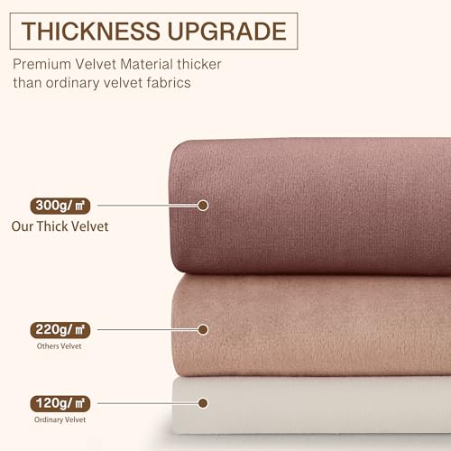 StangH Autumn Series Red Velvet Curtains 42W x 84L, Pack of 2, 2 Panels