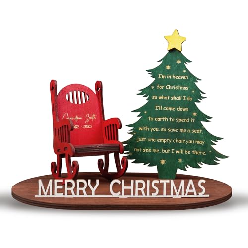 Wooden Memorial Candle Holder Sign with Rocking Chair - Sympathy Keepsake