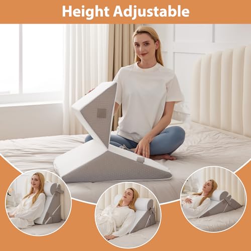 Adjustable Wedge Pillow Set for Acid Reflux & Back Support