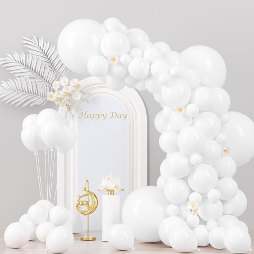 White Balloon Garland Arch Kit 130pcs - Party Decorations