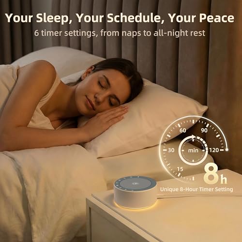 White Noise Sound Machine with 8-Color Night Light & 30 Soothing Sounds