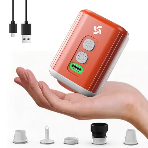 Portable Air Mattress Pump with 3-Level Camping Light