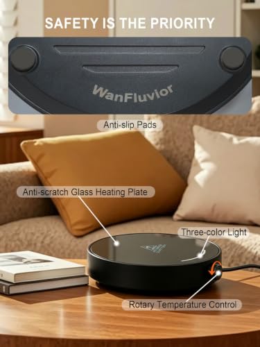 WanFluvior Coffee Mug Warmer with 3 Temp Settings - Desk & Candle Heating, Variation 1