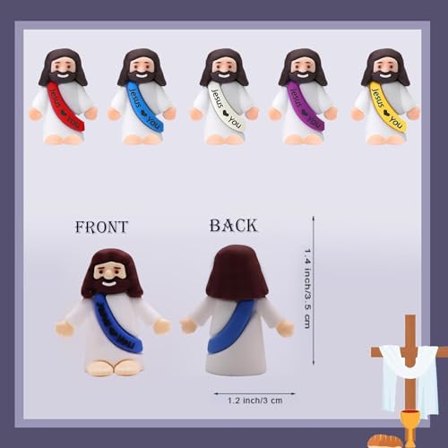 30 Pcs Mini Jesus Figurines - 1.4 Inch Tiny Easter Egg Stuffers & Gifts