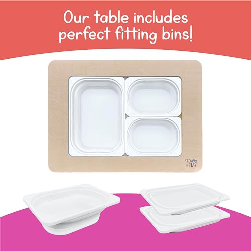 Foldable Sensory Activity Table for Toddlers with Storage Bins and Lid