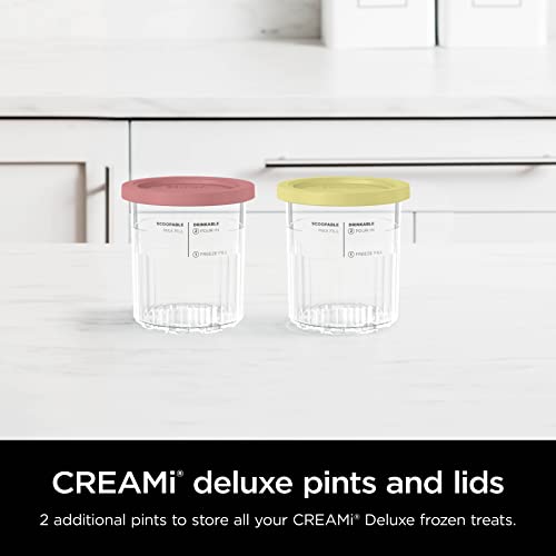 24 oz Reusable Ice Cream Maker Pints with Storage Lids, 2 Pack - Coral & Yellow