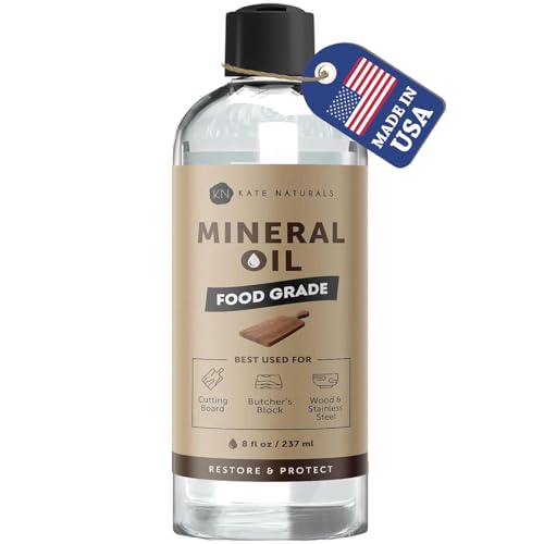Food Grade Mineral Oil for Wood Cutting Board & Butcher Block, 8 oz