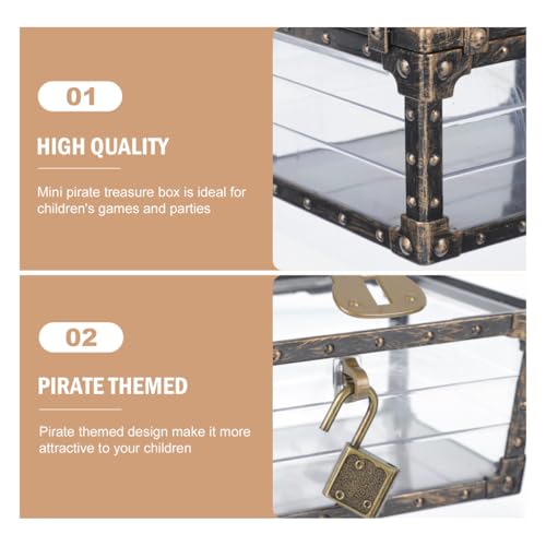 Mini Plastic Treasure Chest Box for Party Favors and Jewelry Storage