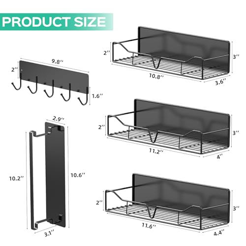 5-Pack Heavy-Duty Magnetic Storage Shelves for Laundry Room and Kitchen