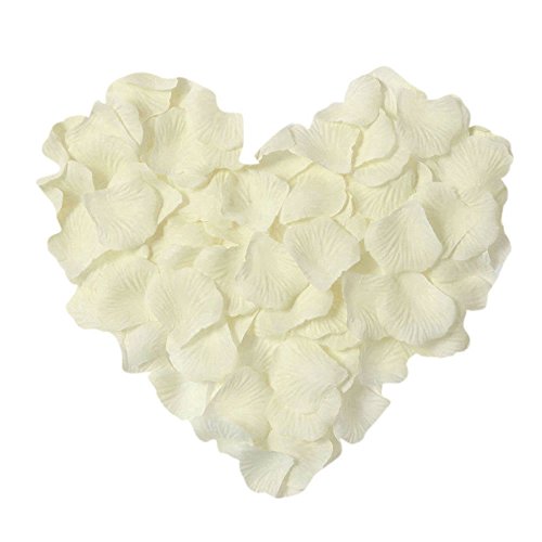 1000 Pcs Ivory Artificial Silk Rose Petals for Weddings & Parties