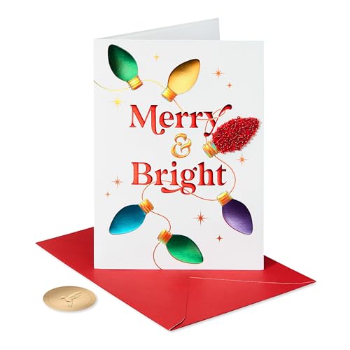 FSC Handmade Merry and Bright Christmas Cards Boxed Set with Envelopes - 8 Count