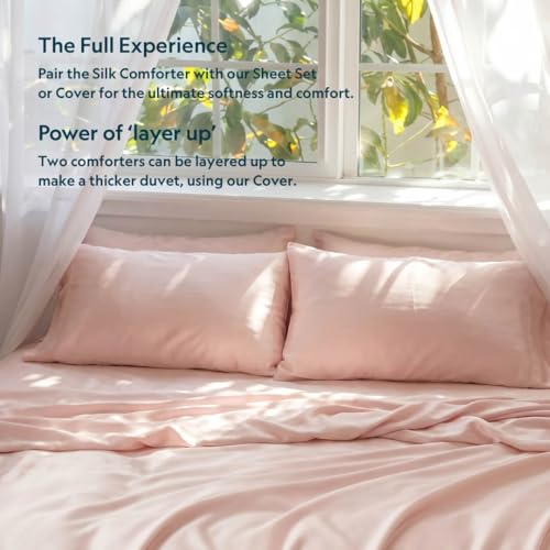 Bamboo Viscose Duvet Cover - Cooling, Soft & Breathable (Heavenly Pink, Full/Queen)