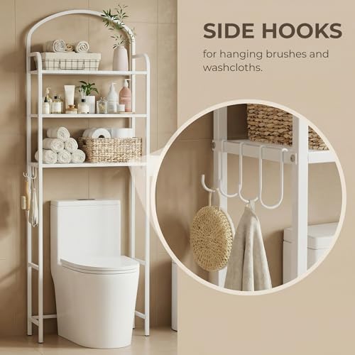 3-Tier Over the Toilet Storage Rack - Space-Saving Metal Bathroom Shelf