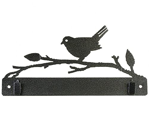 10-Inch Bird on Branch Decorative Quilt Hanger with Clips, Black