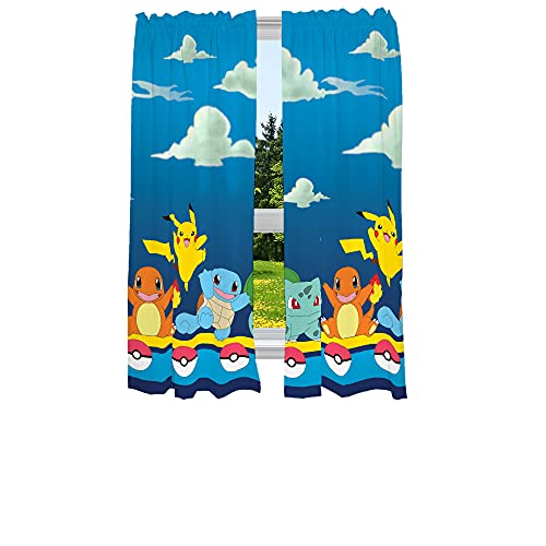 Kids Cartoon Character Window Curtain Panels, 82 x 63 Inch Set