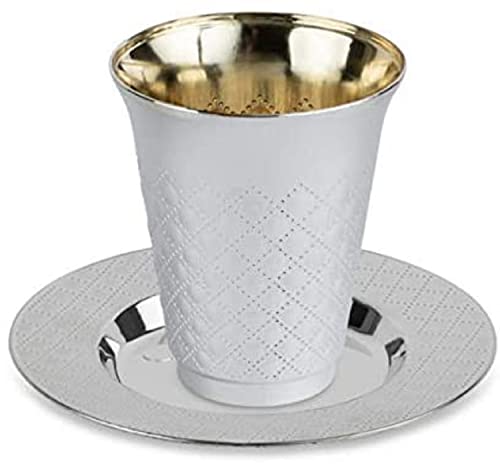 20-Piece Disposable Silver Plastic Kiddush Cup and Plate Party Set