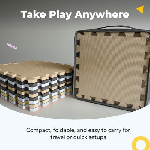 MioTetto Baby Play Mat - Soft & Safe Foam Floor Tiles for Crawling | Portable & Stylish Design
