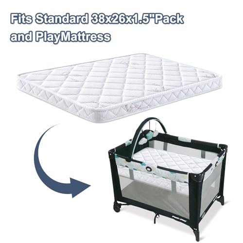 Pack and Play Mattress 38" x 26" - Firm Foam Portable Playard Mattress