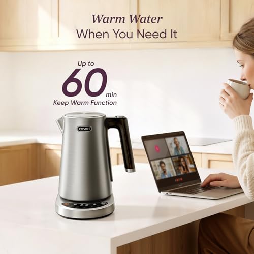 Cosori Stainless Steel Electric Kettle 1.8 Quarts with Temperature Control