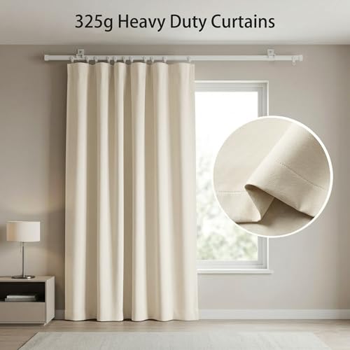 Blackout Curtain Set with Flexible Track - Thermal Insulated Room Divider